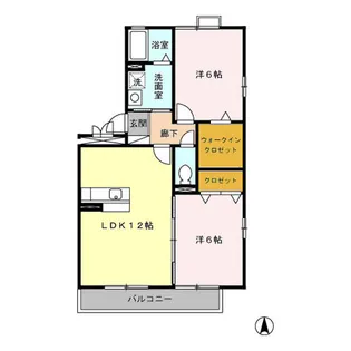 プランシェコート【2階】の間取り