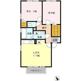 エスポワールD【2階】の間取り