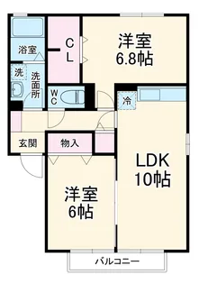 メイスクエアB【2階】の間取り