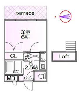 フジパレス行田弐番館【2階】の間取り