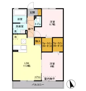 リヴァージュ壱番館【1階】の間取り
