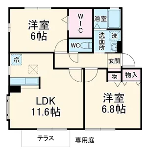 エクレーレA【1階】の間取り
