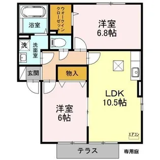スクエアガーデンB【1階】の間取り