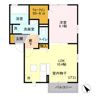 グランメール壱里山【1階】の間取り