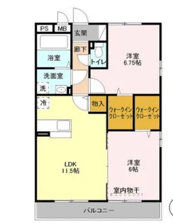 サンライズ中西Ⅱ【3階】の間取り