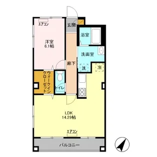 カーサコート熊谷【1階】の間取り
