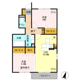 カーサ石原 B【1階】の間取り