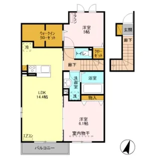 カーサ石原B【2階】の間取り