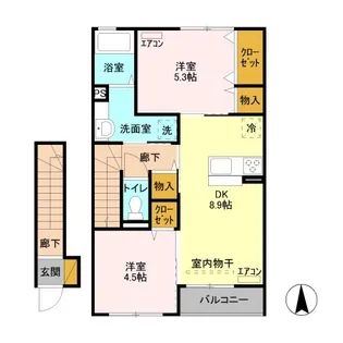 リーヴ ゴーシュⅠ【205号室】の間取り