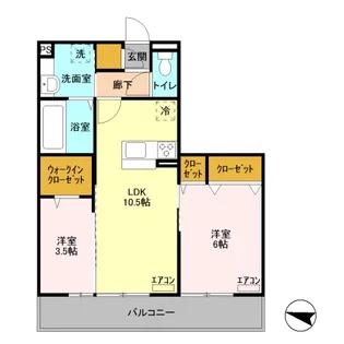 レフィナード末広【2階】の間取り