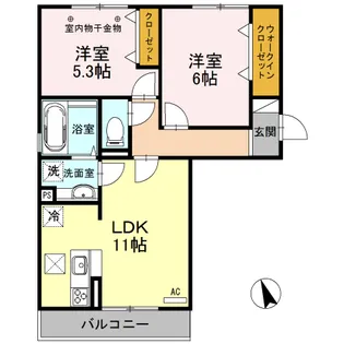 AMAZING GRACE 歌恋【1階】の間取り