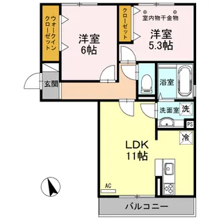 AMAZING GRACE 歌恋【2階】の間取り