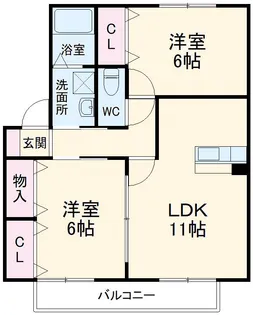 ボヌールI【1階】の間取り
