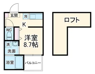 シェリール本陣【102号室】の間取り