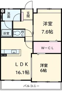 サンコートHANNOKI【202号室】の間取り