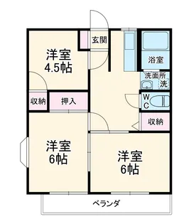 セントバレーB棟【101号室】の間取り