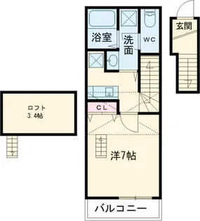 ヒメジオン五反野【2階】の間取り