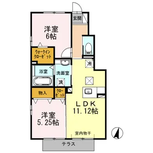 ア・カームハウス【1階】の間取り