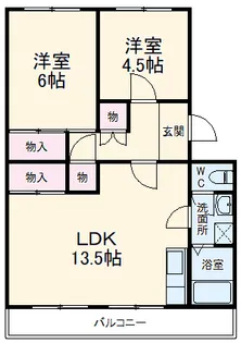コーポ三立【4D号室】の間取り