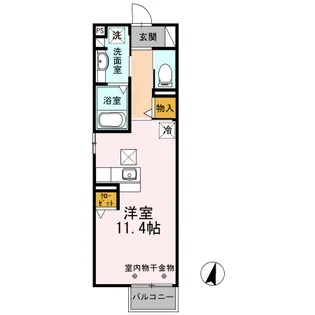 ベルツリーⅡ【105号室】の間取り