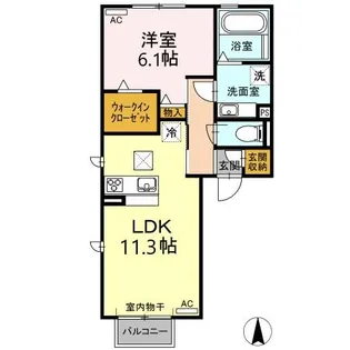 花水木の家 Ⅴ【1階】の間取り