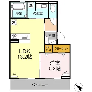 カーサコモド【2階】の間取り