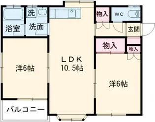 ヴィレッジ真下B【102号室】の間取り