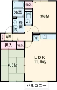 ウイングバード【202号室】の間取り