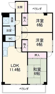 ソレイユ伊吹【101号室】の間取り