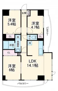 リレント谷塚【6階】の間取り
