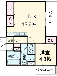 ラシーム高崎【305号室】の間取り