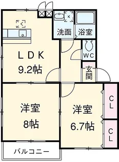 ガイア足門B棟【2階】の間取り