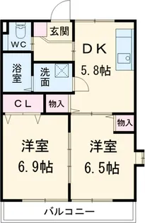 グレーシア細米【101号室】の間取り