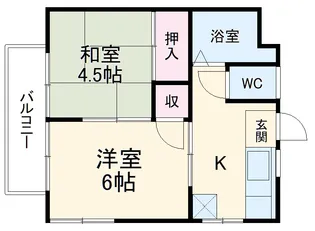 サンハイツA棟【202号室】の間取り