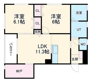 アン・フレメゾン【1階】の間取り