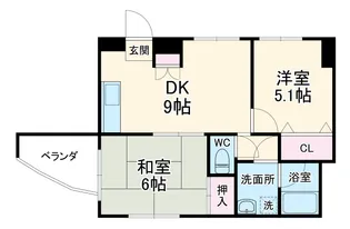 マリンNaGaSaWa【207号室】の間取り