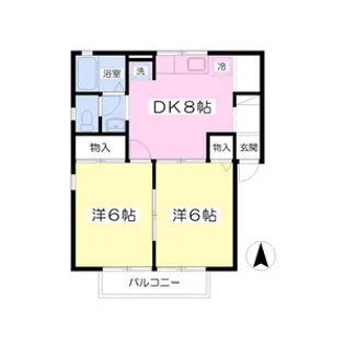 アルカディアB【202号室】の間取り