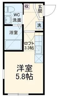 ハーミットクラブハウスK【2階】の間取り
