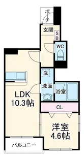 RAINBOW.FREA谷沖【1階】の間取り