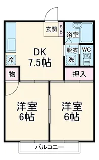 ヒルサイド壱番館【202号室】の間取り