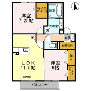 ローベルジュB【202号室】の間取り