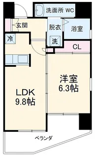 レインボーピア八熊【201号室】の間取り