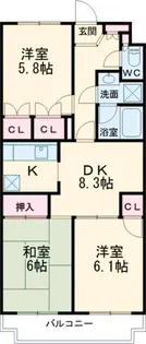 プライムアーバン武蔵小金井【502号室】の間取り
