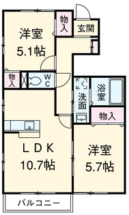 レフィナード橋目町B【102号室】の間取り