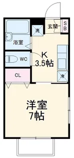 ベルグ追浜【102号室】の間取り