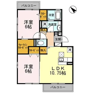 グリシーヌ【2階】の間取り