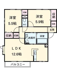 プレミールA【2階】の間取り