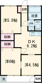 上水ハイツ【1階】の間取り