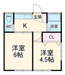 ハイツ鷹取【2階】の間取り