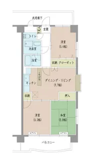 ティアール小相木【6階】の間取り